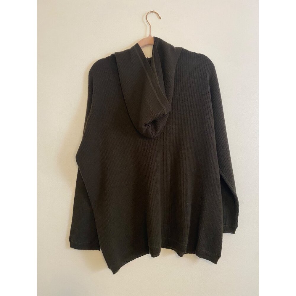 Vintage Carole Little Green Women's Hooded Long Sleeve Ribbed Sweater Size 1X - Picture 5 of 5